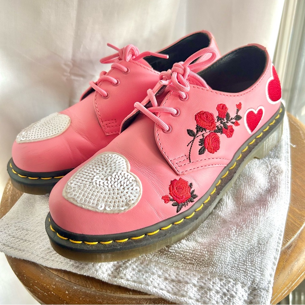 Dr Martens 1461 Sequin Hearts Valentine Shoes